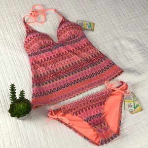 NWT Pink patterned Tankini